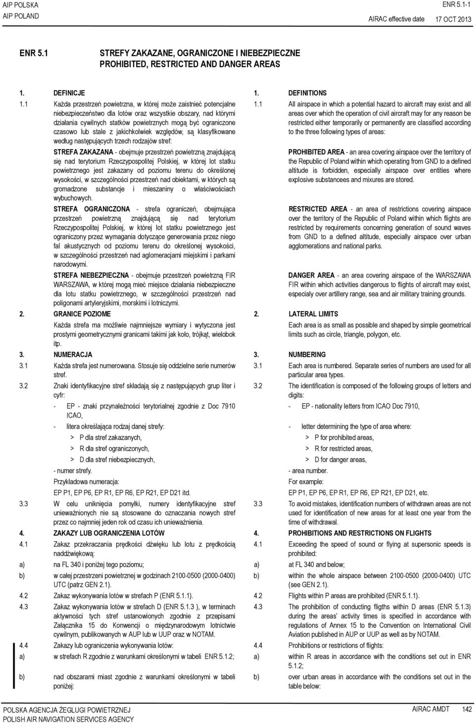 czasowo lub stale z jakichkolwiek względów, są klasyfikowane według następujących trzech rodzajów stref: STREFA ZAKAZANA - obejmuje przestrzeń powietrzną znajdującą się nad terytorium