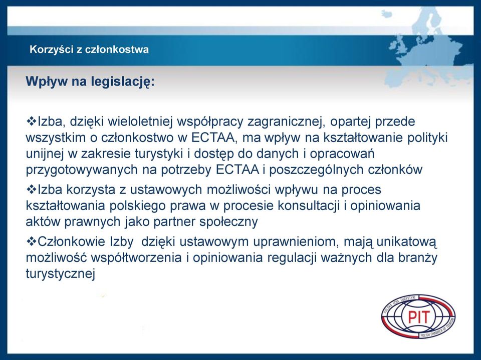 Izba korzysta z ustawowych możliwości wpływu na proces kształtowania polskiego prawa w procesie konsultacji i opiniowania aktów prawnych jako