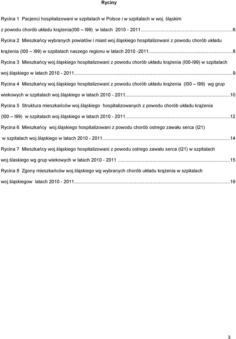 śląskiego hospitalizowani z powodu chorób układu krążenia (I00-I99) w szpitalach woj.śląskiego w latach 2010-2011...9 Rycina 4 Mieszkańcy woj.