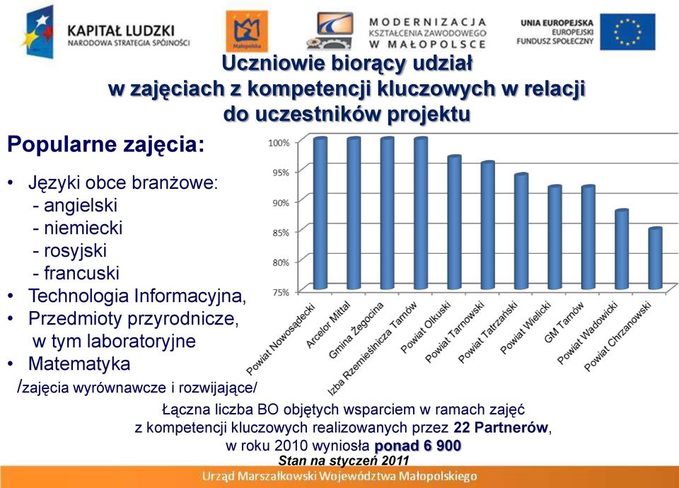 przyrodnicze, w tym laboratoryjne Matematyka /zajęcia wyrównawcze i rozwijające/ Łączna liczba BO objętych wsparciem