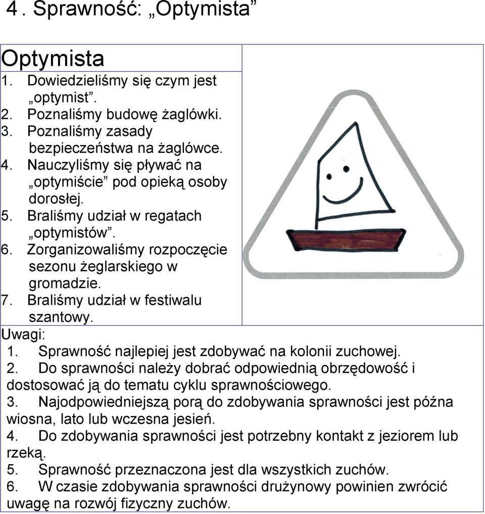 Braliśmy udział w festiwalu szantowy. 1. Sprawność najlepiej jest zdobywać na kolonii zuchowej. 2. Do sprawności należy dobrać odpowiednią obrzędowość i dostosować ją do tematu cyklu sprawnościowego.