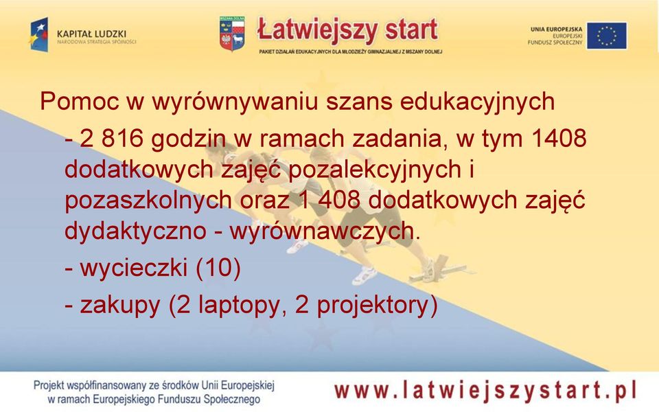 i pozaszkolnych oraz 1 408 dodatkowych zajęć dydaktyczno -