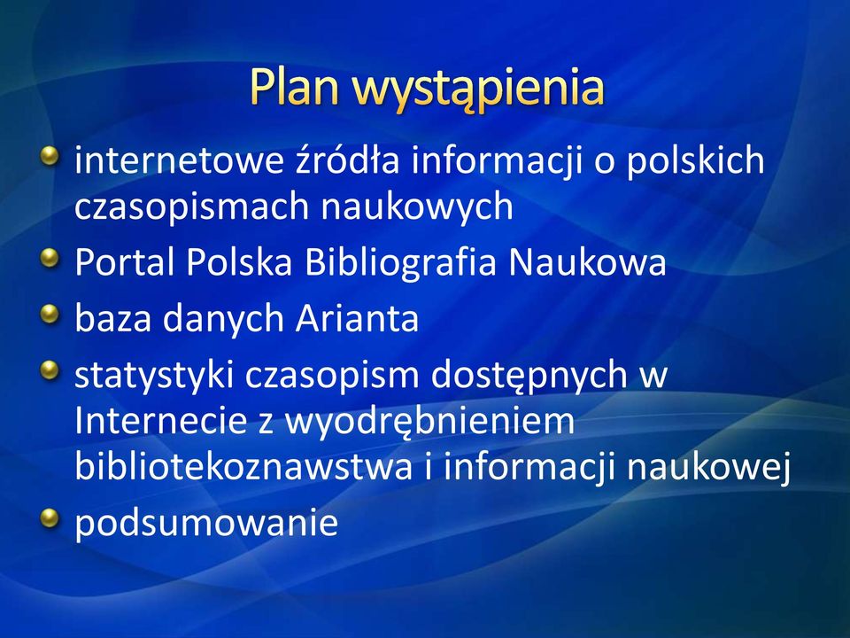 Arianta statystyki czasopism dostępnych w Internecie z