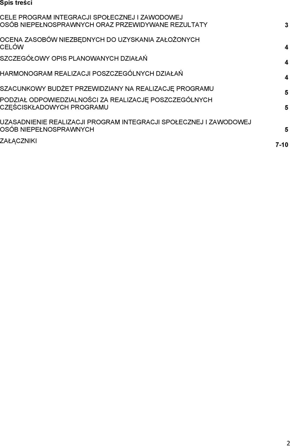 DZIAŁAŃ SZACUNKOWY BUDŻET PRZEWIDZIANY NA REALIZACJĘ PROGRAMU 5 PODZIAŁ ODPOWIEDZIALNOŚCI ZA REALIZACJĘ POSZCZEGÓLNYCH