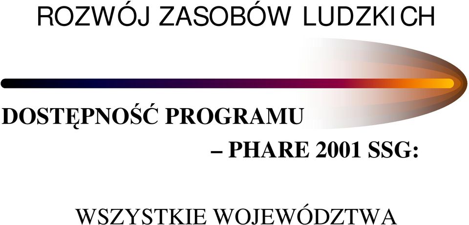 PROGRAMU PHARE 2001