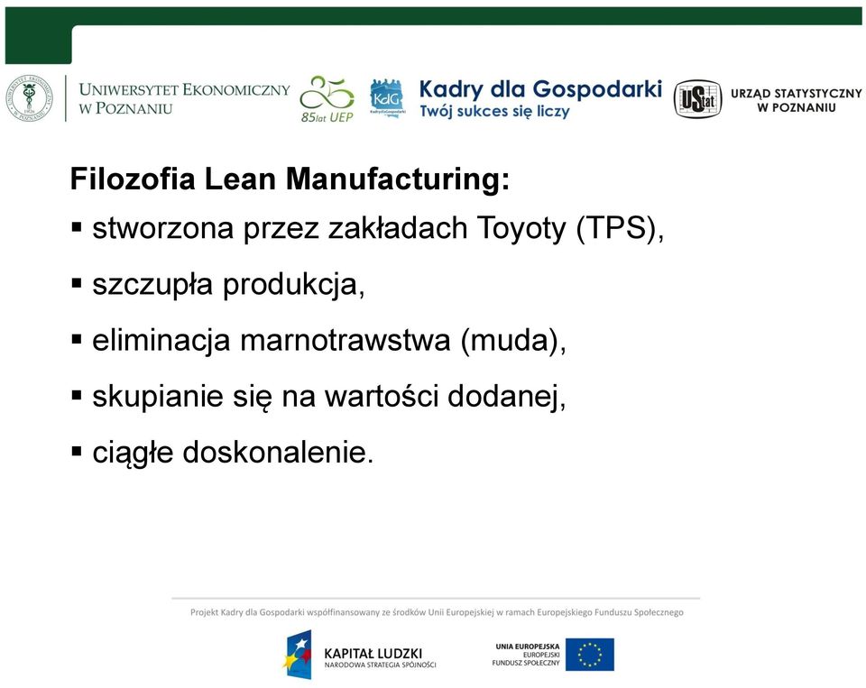 produkcja, eliminacja marnotrawstwa (muda),