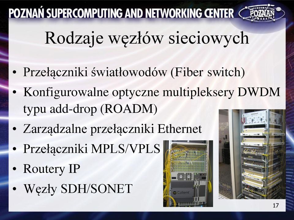 DWDM typu add-drop (ROADM) Zarządzalne przełączniki