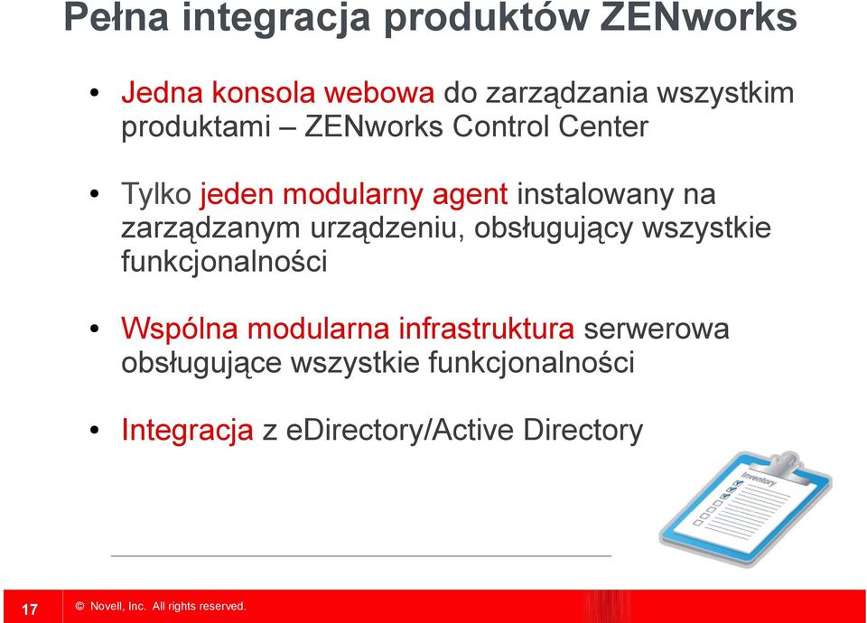 zarządzanym urządzeniu, obsługujący wszystkie funkcjonalności Wspólna modularna