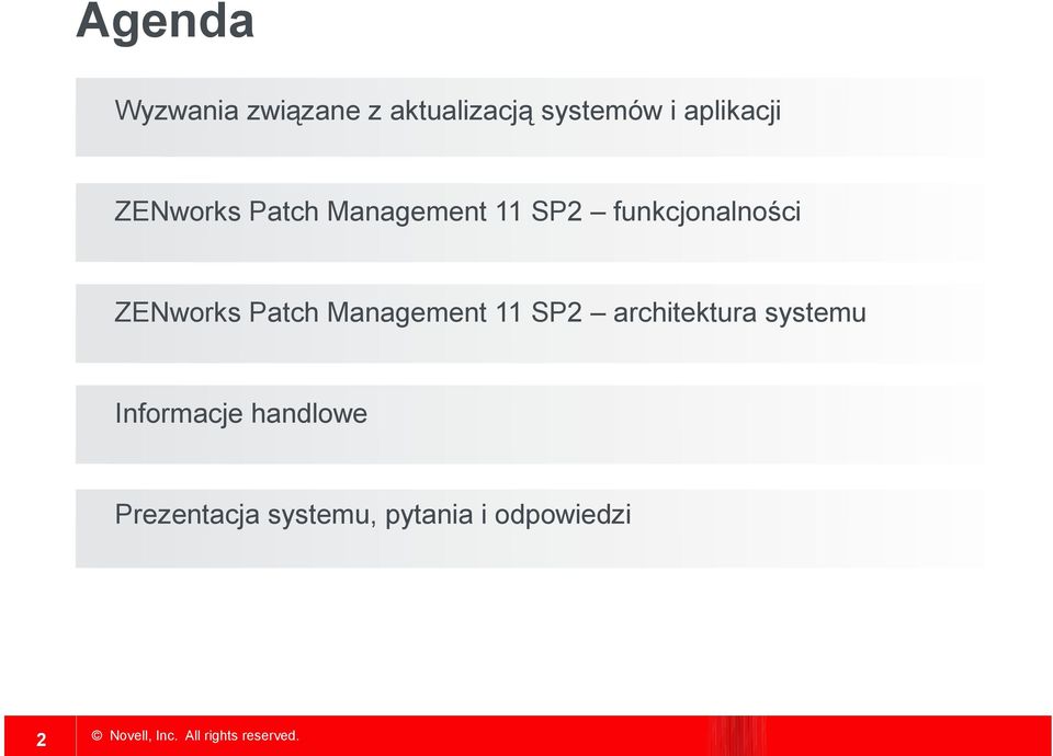 funkcjonalności ZENworks Patch Management 11 SP2