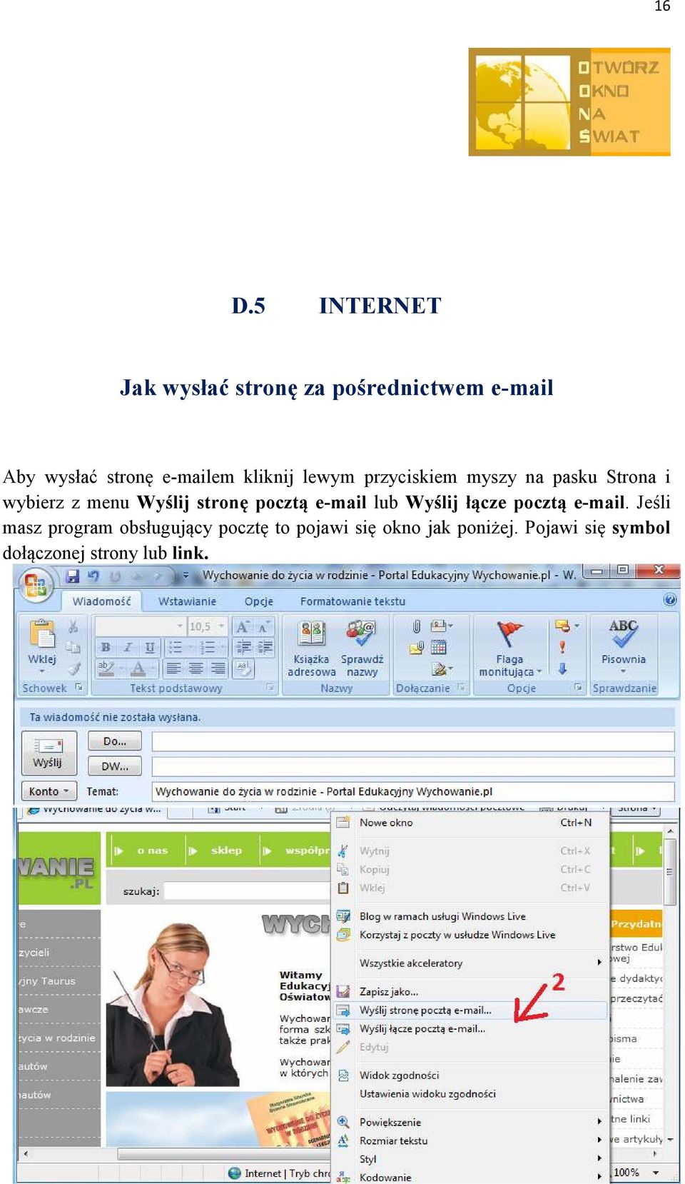 stronę pocztą e-mail lub Wyślij łącze pocztą e-mail.