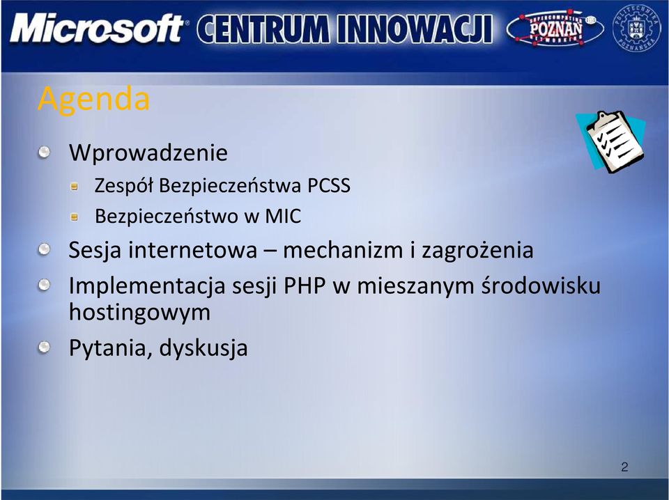 mechanizm i zagrożenia Implementacja sesji PHP