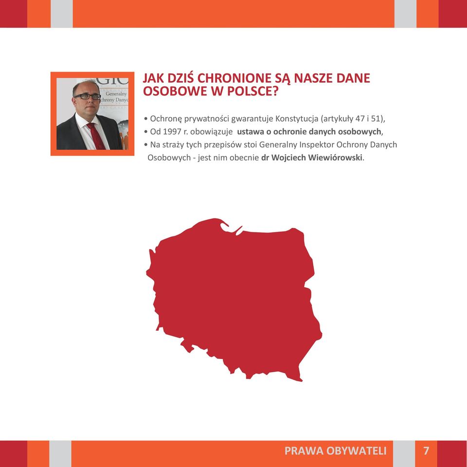 obowiązuje ustawa o ochronie danych osobowych, Na straży tych przepisów stoi
