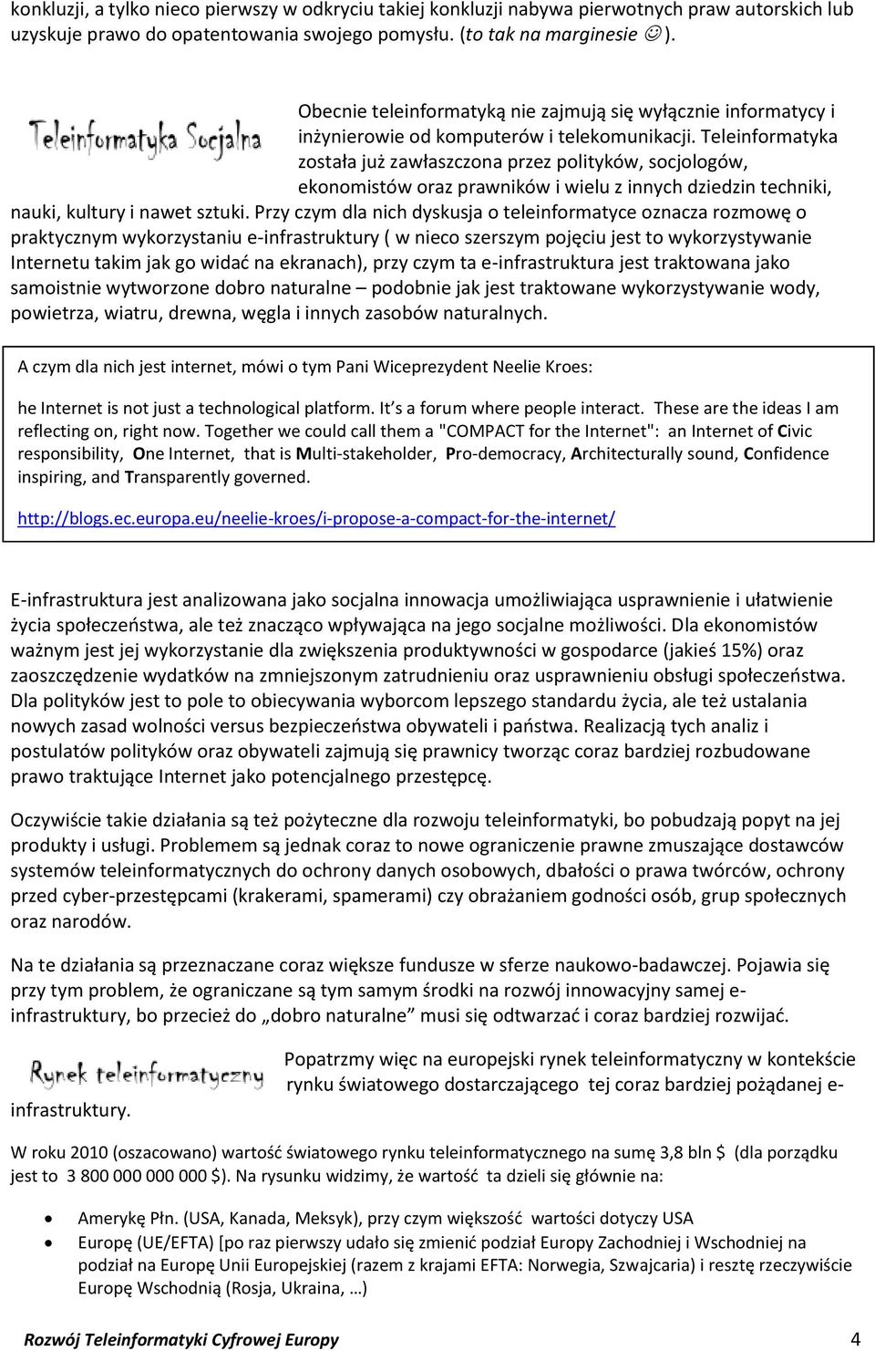 Teleinformatyka została już zawłaszczona przez polityków, socjologów, ekonomistów oraz prawników i wielu z innych dziedzin techniki, nauki, kultury i nawet sztuki.