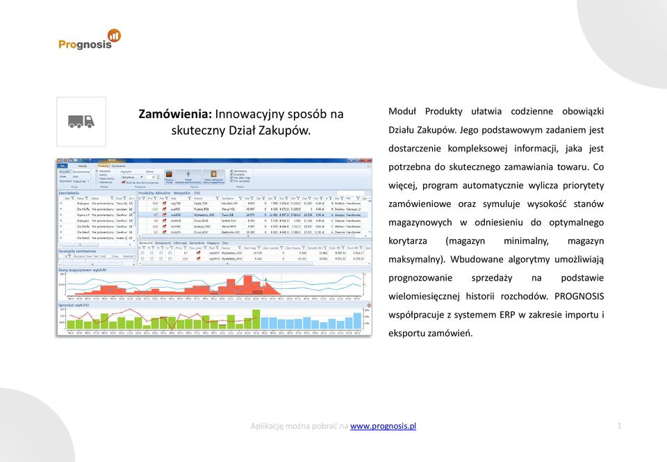 Co więcej, program automatycznie wylicza priorytety zamówieniowe oraz symuluje wysokość stanów magazynowych w odniesieniu do optymalnego korytarza (magazyn