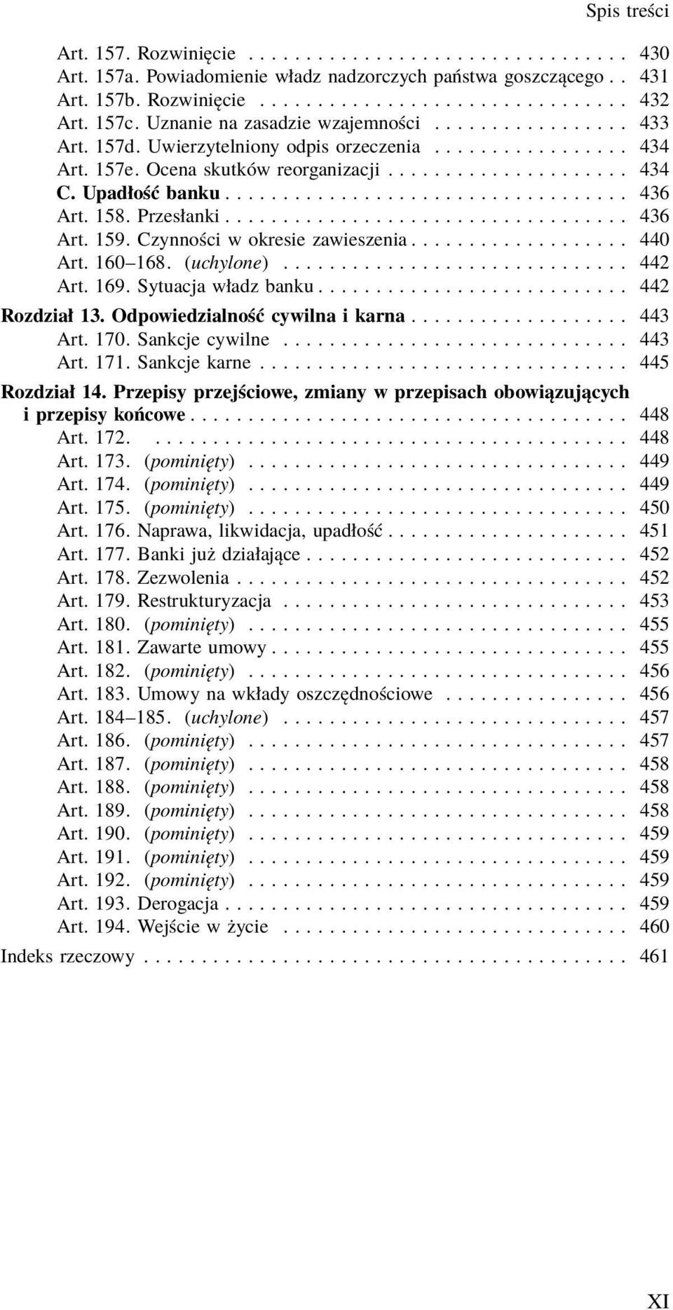 .................................. 436 Art. 158. Przesłanki................................... 436 Art. 159. Czynności w okresie zawieszenia................... 440 Art. 160 168. (uchylone).............................. 442 Art.