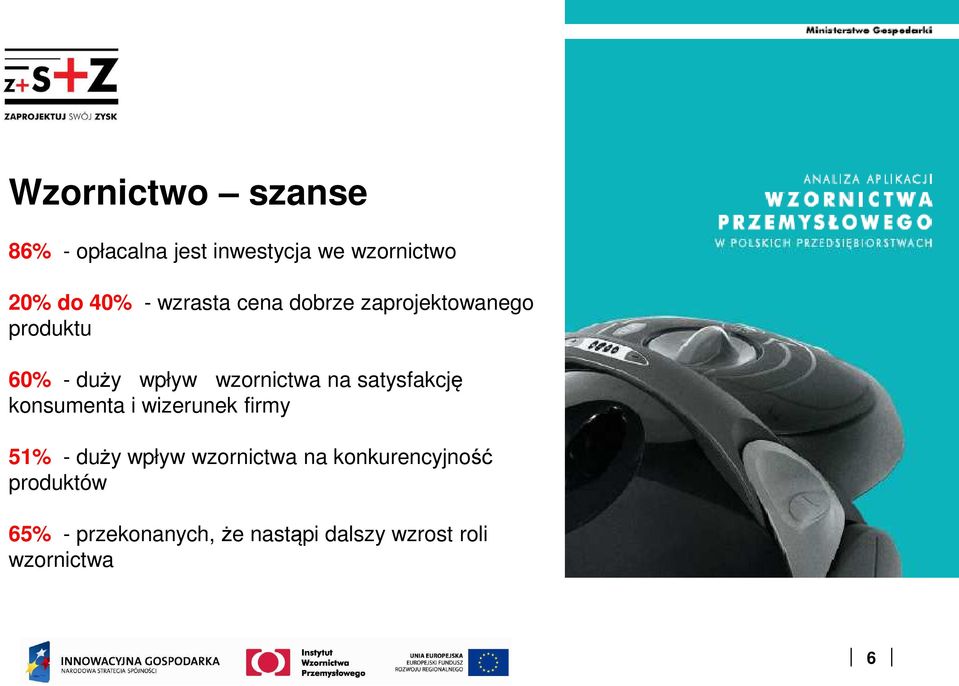 satysfakcję konsumenta i wizerunek firmy 51% - duży wpływ wzornictwa na