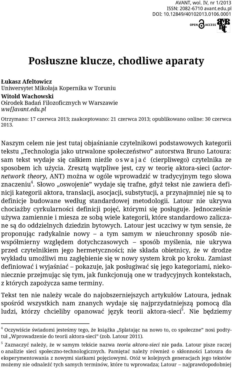 pl Otrzymano: 17 czerwca 2013; zaakceptowano: 21 czerwca 2013; opublikowano online: 30 czerwca 2013.
