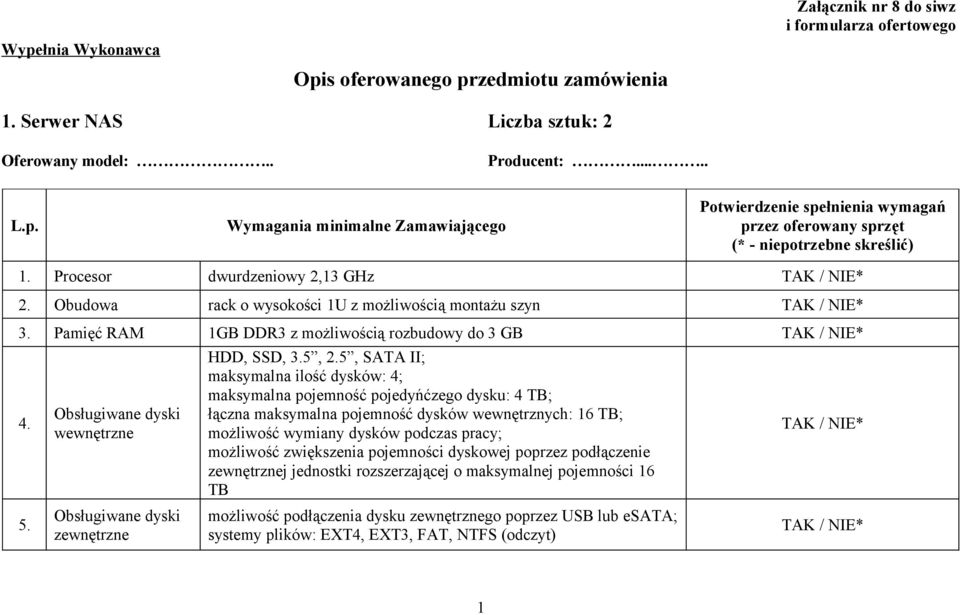 Obsługiwane dyski wewnętrzne Obsługiwane dyski zewnętrzne HDD, SSD, 3.5, 2.