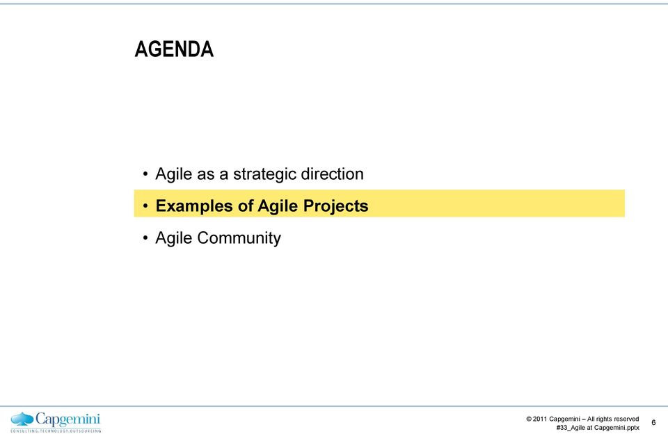 Examples of Agile