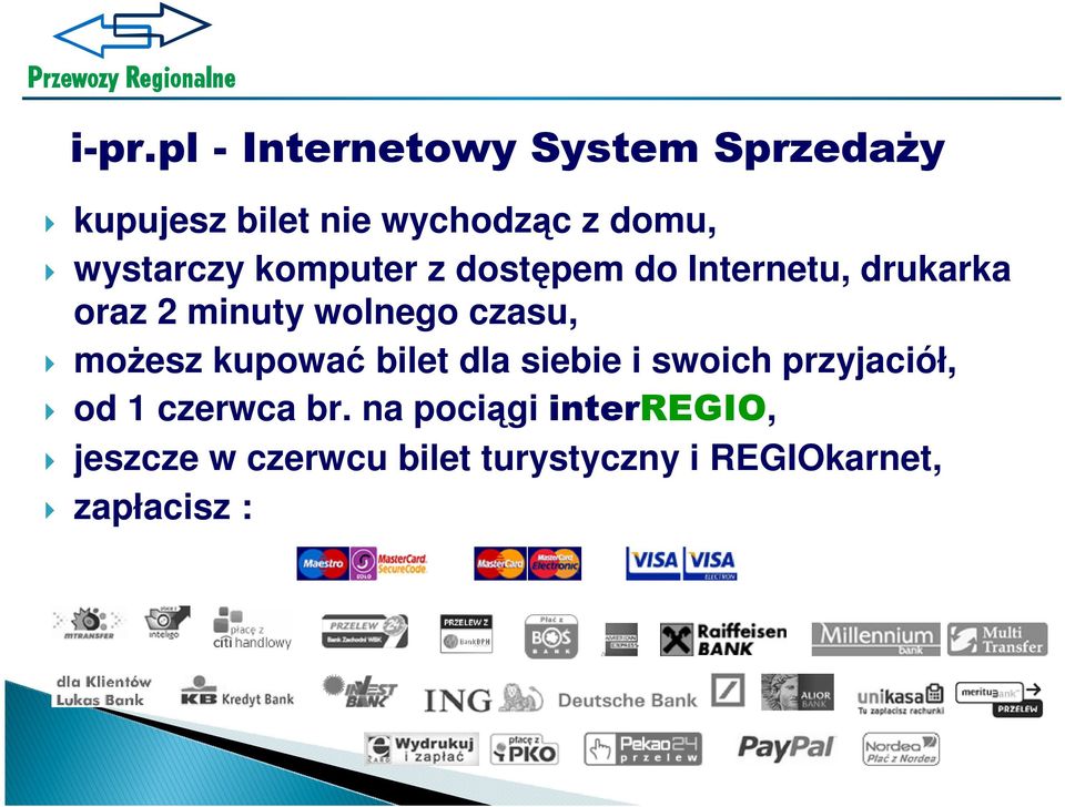czasu, moŝesz kupować bilet dla siebie i swoich przyjaciół, od 1 czerwca br.