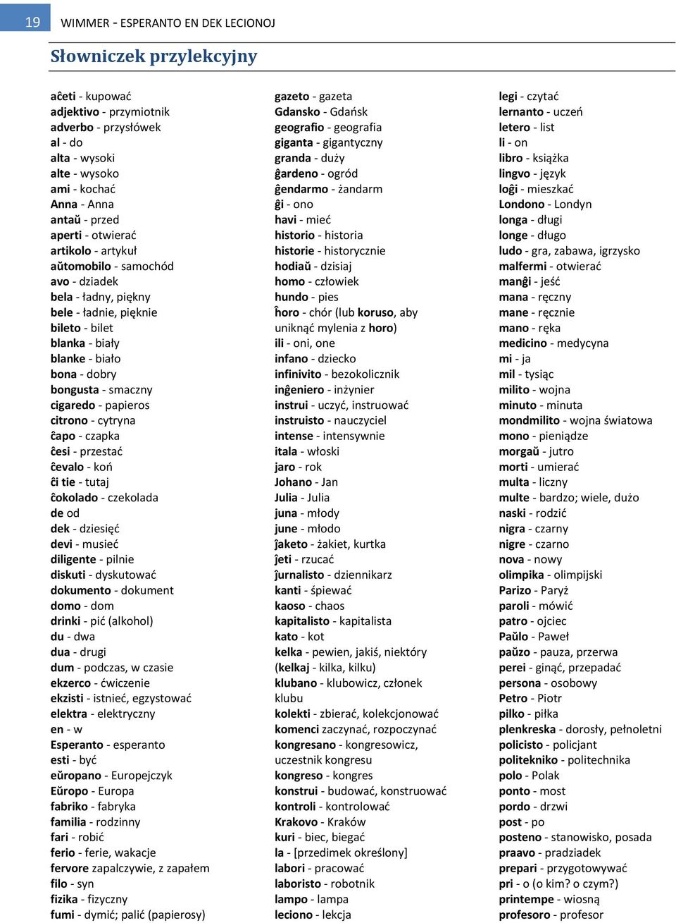 cigaredo - papieros citrono - cytryna eapo - czapka eesi - przestad eevalo - koo ei tie - tutaj eokolado - czekolada de od dek - dziesięd devi - musied diligente - pilnie diskuti - dyskutowad