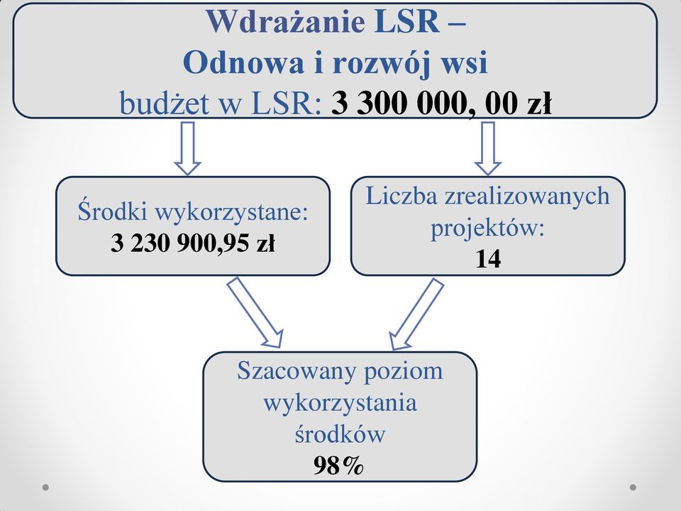 230 900,95 zł Liczba zrealizowanych
