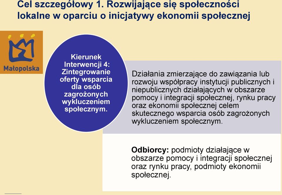 zagrożonych wykluczeniem społecznym.