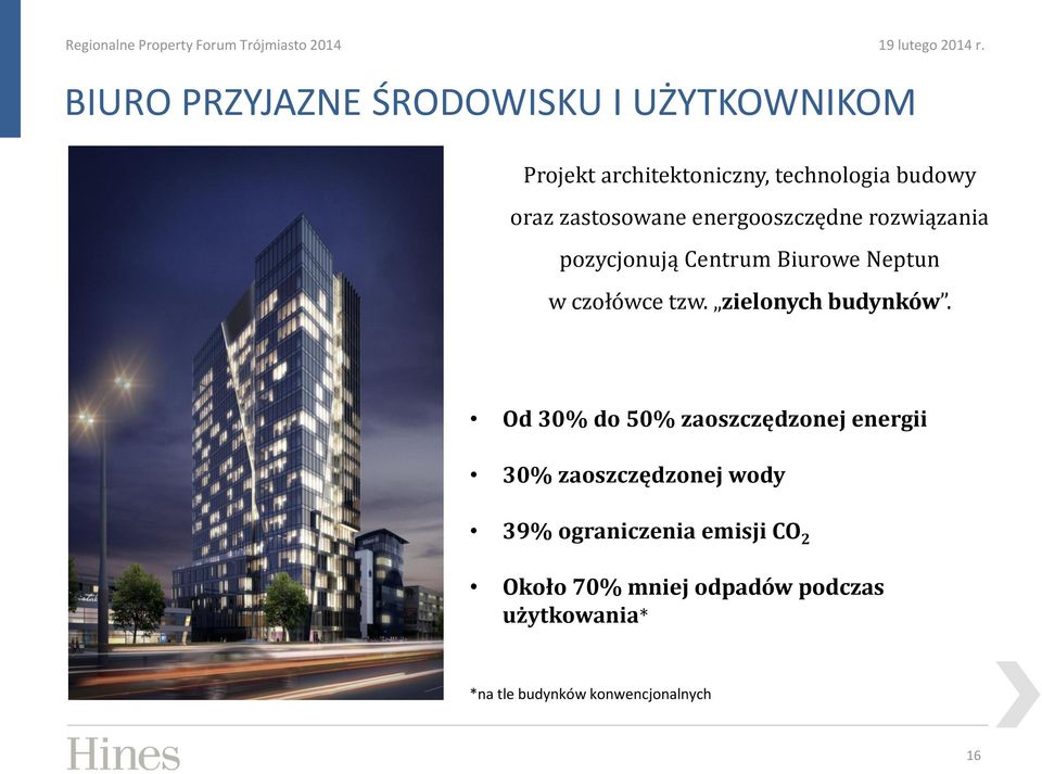 zielonych budynków.