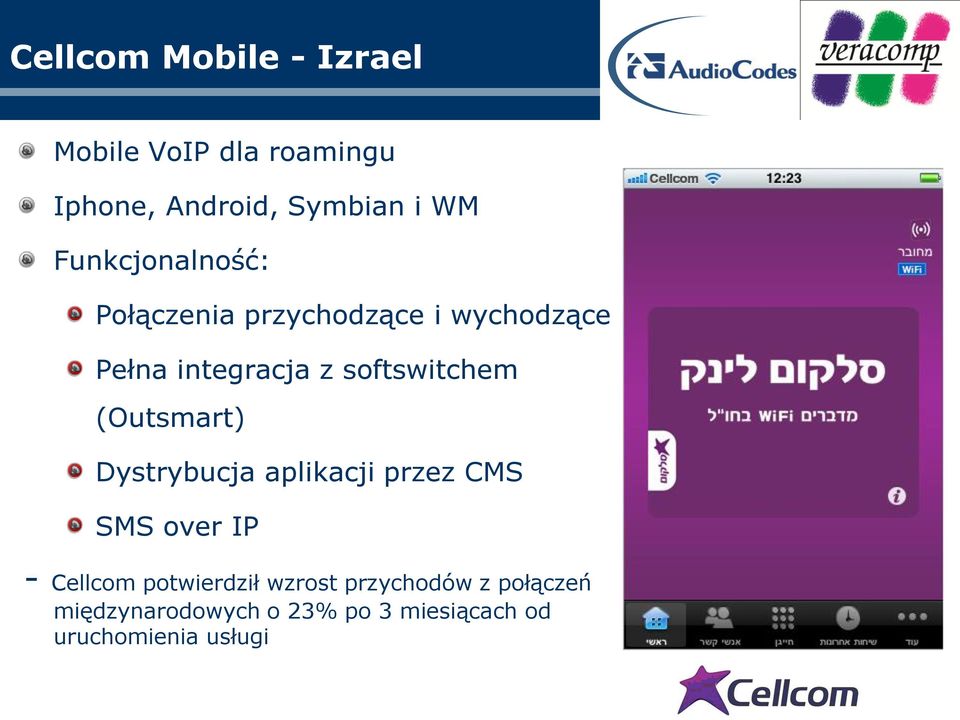 softswitchem (Outsmart) Dystrybucja aplikacji przez CMS SMS over IP - Cellcom