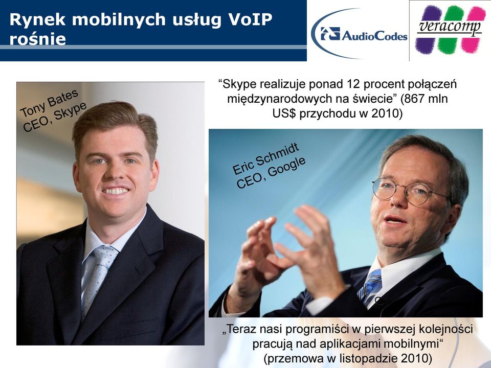 przychodu w 2010) Teraz nasi programiści w pierwszej
