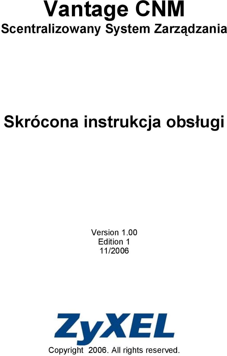 obsługi Version 1.