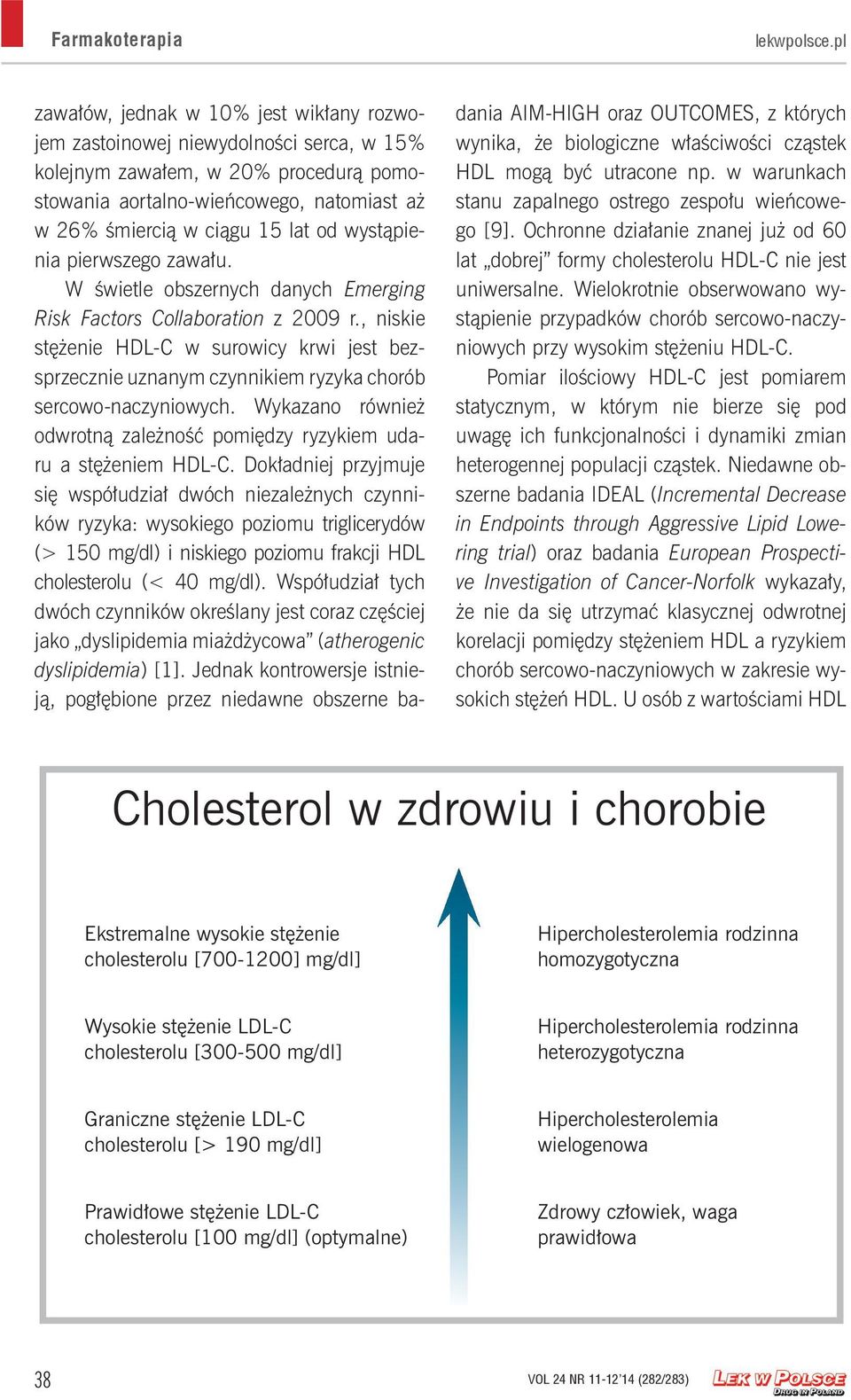 wystąpienia pierwszego zawału. W świetle obszernych danych Emerging Risk Factors Collaboration z 2009 r.