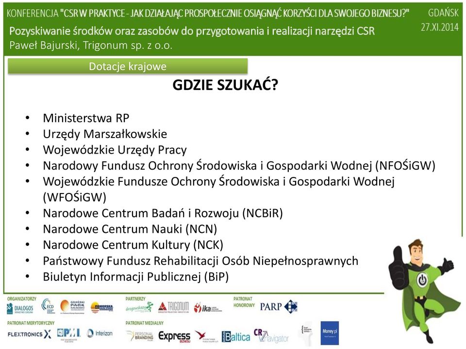 Gospodarki Wodnej (NFOŚiGW) Wojewódzkie Fundusze Ochrony Środowiska i Gospodarki Wodnej (WFOŚiGW)