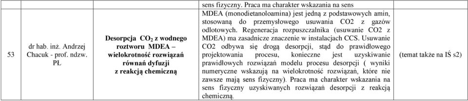 Regeneracja rozpuszczalnika (usuwanie CO2 z MDEA) ma zasadnicze znaczenie w instalacjach CCS.