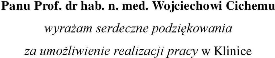 serdeczne podziękowania za