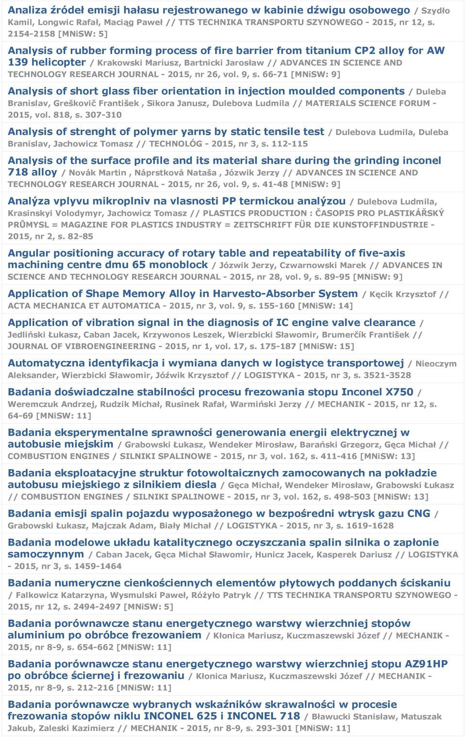 RESEARCH JOURNAL - 2015, nr 26, vol. 9, s.