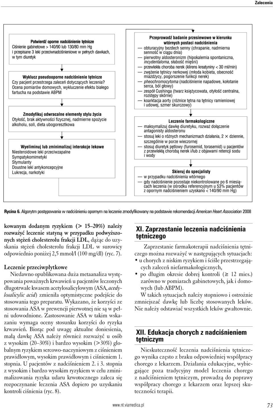przypadku podwyższonych stężeń cholesterolu frakcji LDL, dążąc do uzyskania stężeń cholesterolu frakcji LDL w surowicy odpowiednio poniżej 2,5 mmol/l (100 mg/dl) (ryc. 7).