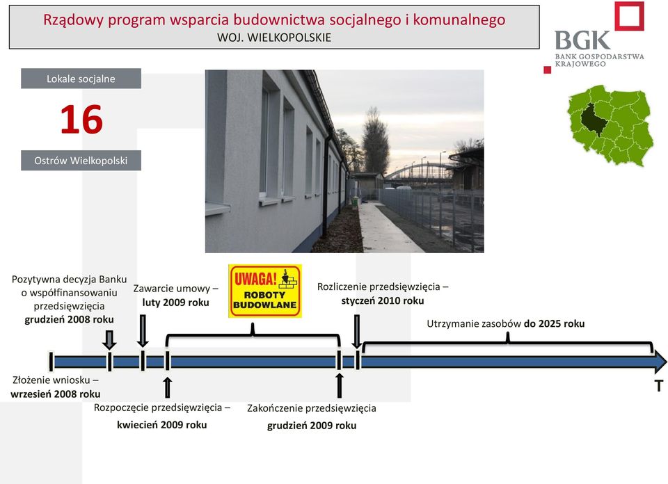 Rozliczenie przedsięwzięcia styczeń 2010 roku Utrzymanie zasobów do 2025 roku Złożenie