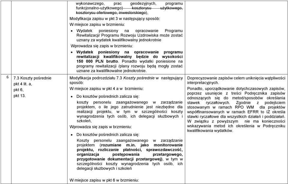 na opracowanie Programu Rewitalizacji/ Programu Rozwoju Uzdrowiska może zostać uznany za wydatek kwalifikowalny jednokrotnie Wydatek poniesiony na opracowanie programu rewitalizacji kwalifikowalny