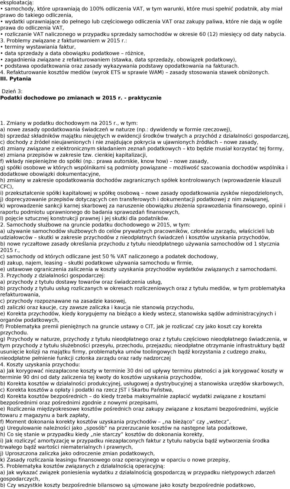 Problemy związane z fakturowaniem w 2015 r.