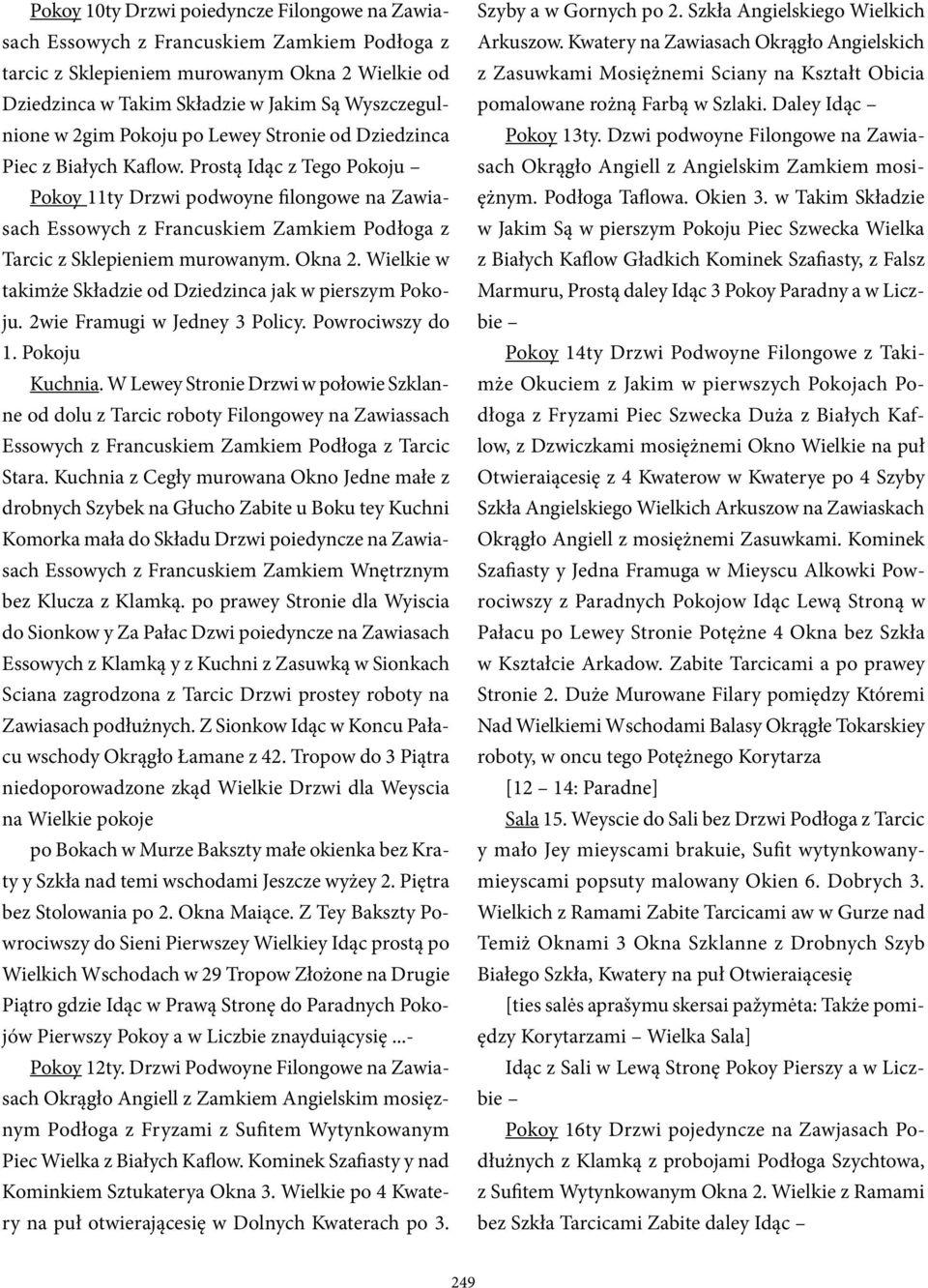 Prostą Idąc z Tego Pokoju Pokoy 11ty Drzwi podwoyne filongowe na Zawiasach Essowych z Francuskiem Zamkiem Podłoga z Tarcic z Sklepieniem murowanym. Okna 2.