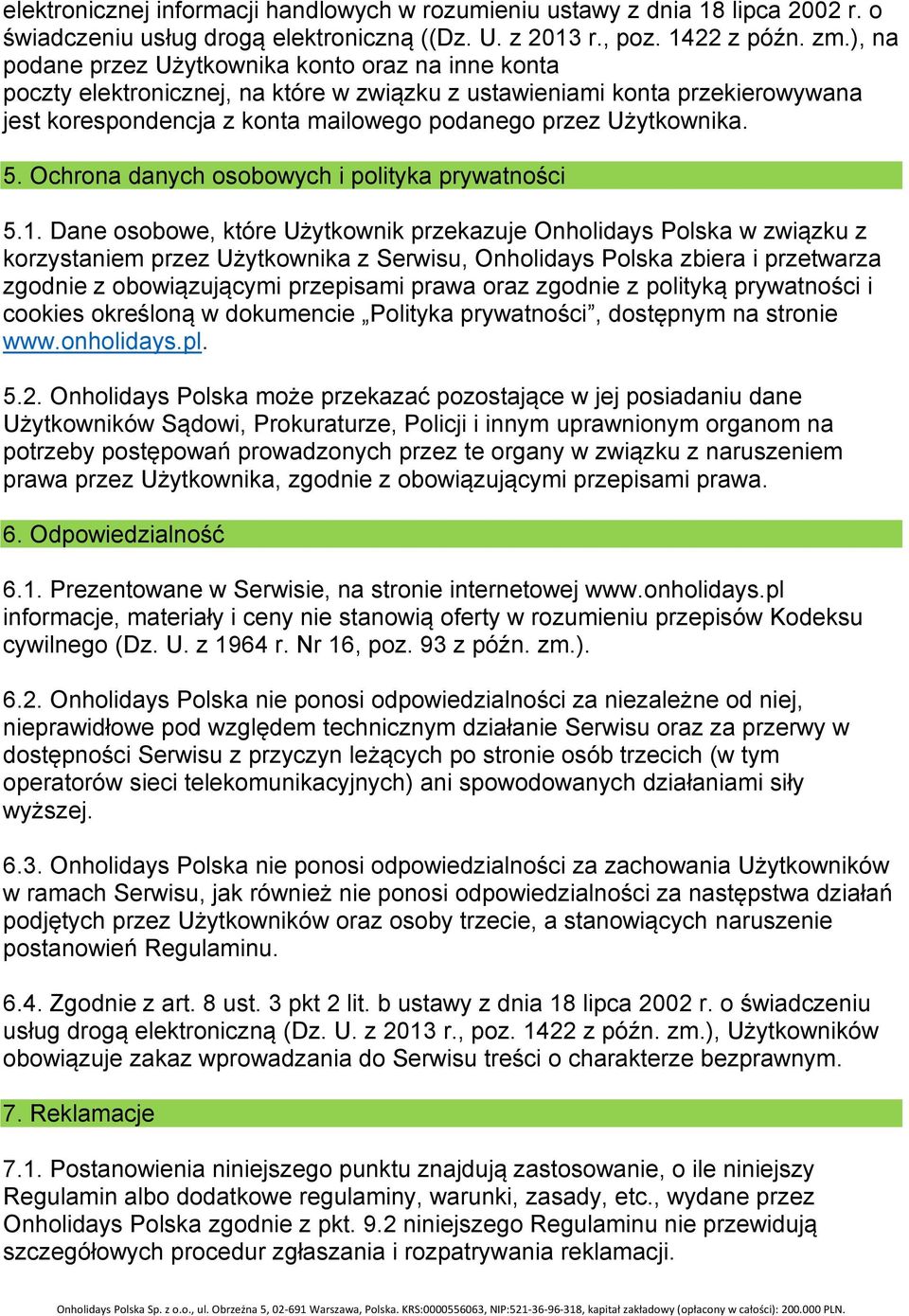 5. Ochrona danych osobowych i polityka prywatności 5.1.