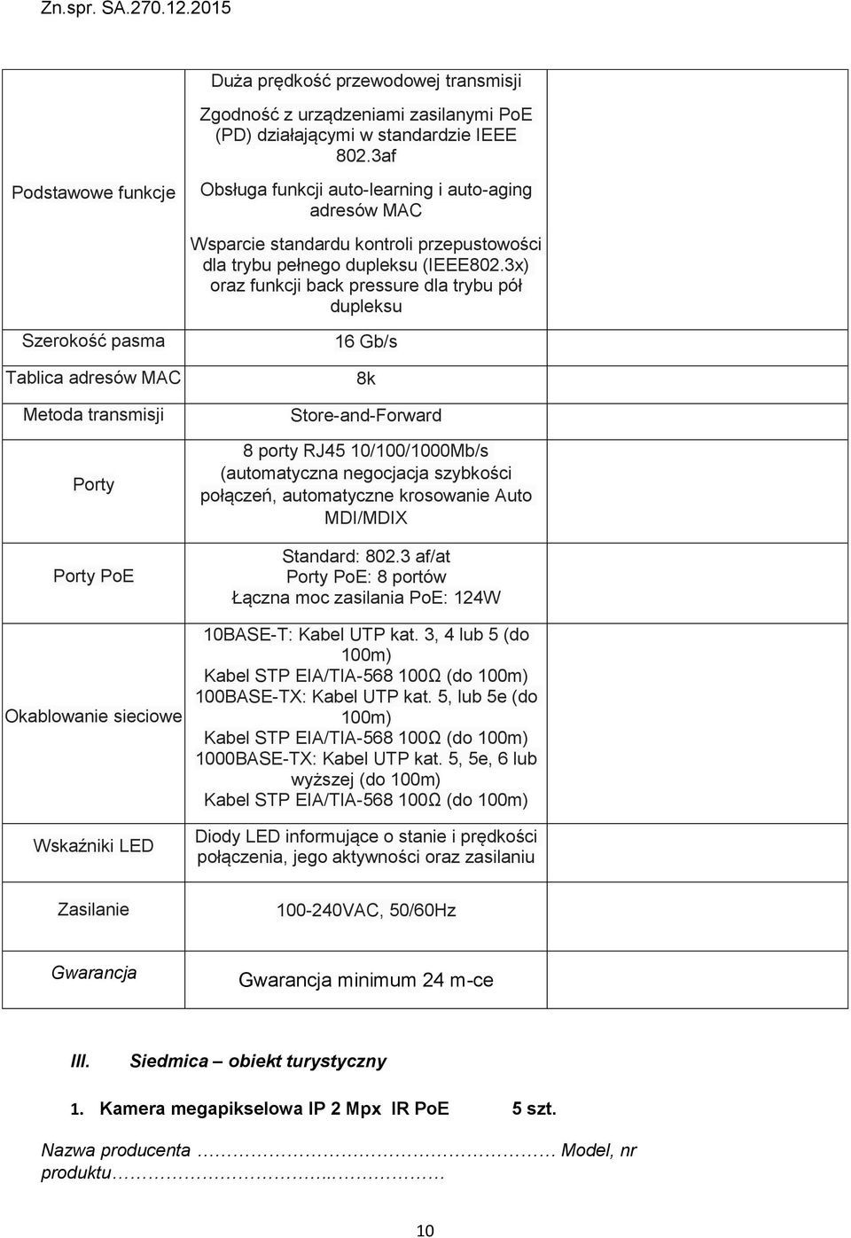 standardu kontroli przepustowości dla trybu pełnego dupleksu (IEEE802.