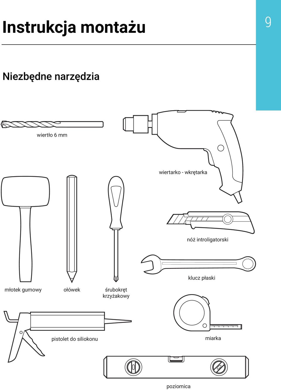 introligatorski klucz płaski młotek gumowy