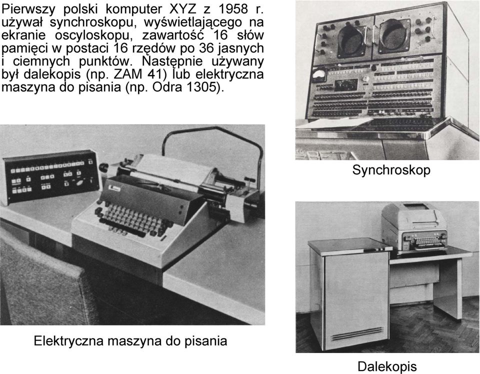 pamięci w postaci 16 rzędów po 36 jasnych i ciemnych punktów.