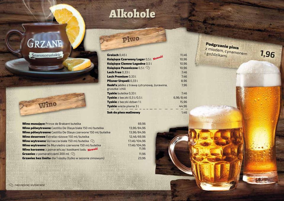 Wino półwytrawne Castillo De Olaya białe 150 ml/butelka Wino półwytrawne Castillo De Olaya czerwone 150 ml/butelka Wino deserowe Estrella różowe 150 ml/butelka Wino wytrawne Vernaccia białe 150
