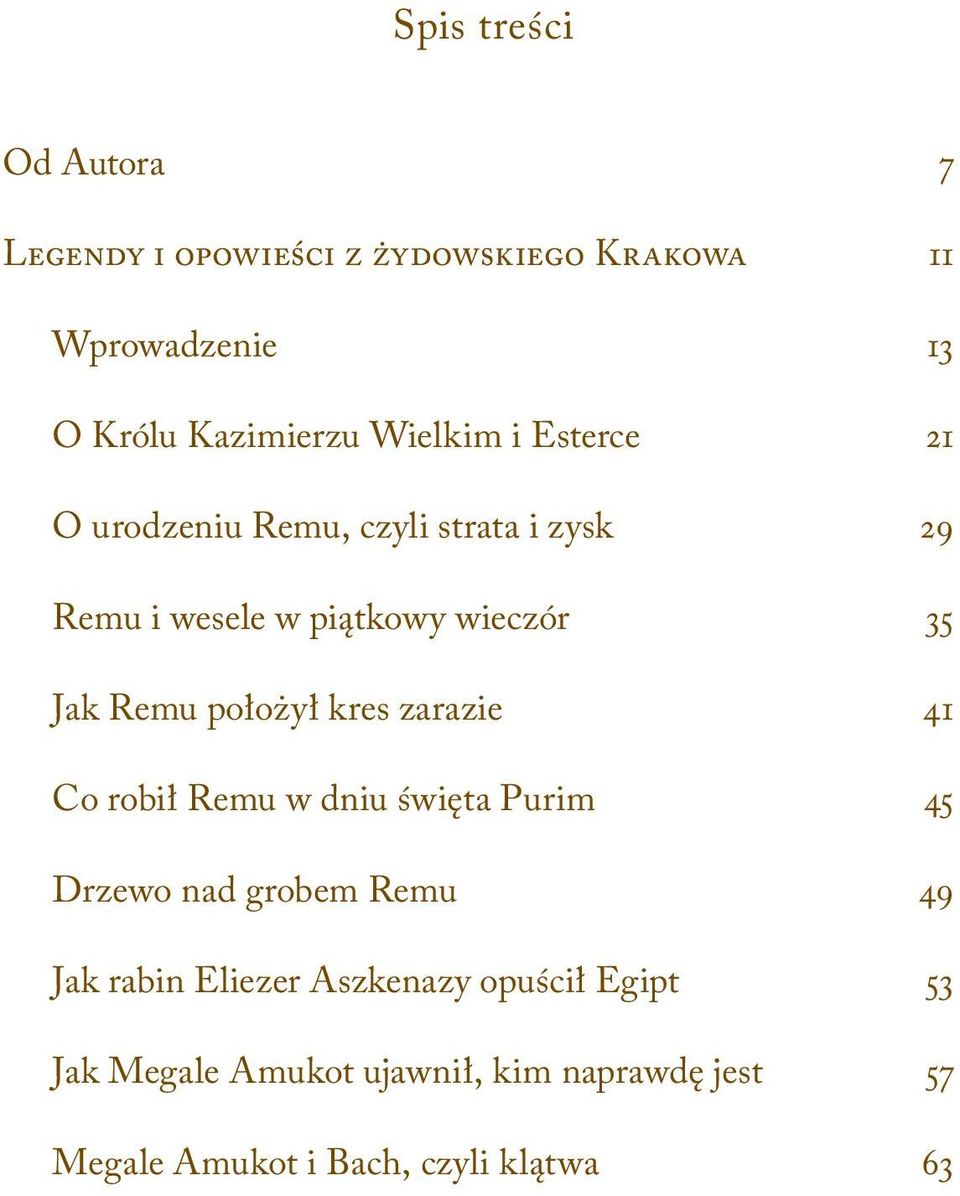 położył kres zarazie 41 Co robił Remu w dniu święta Purim 45 Drzewo nad grobem Remu 49 Jak rabin Eliezer