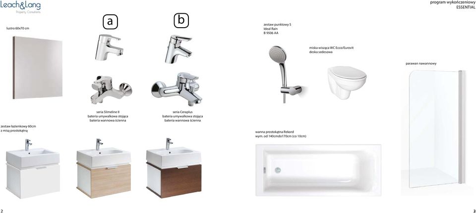 Slimeline II bateria umywalkowa stojąca bateria wannowa ścienna seria Ceraplus bateria