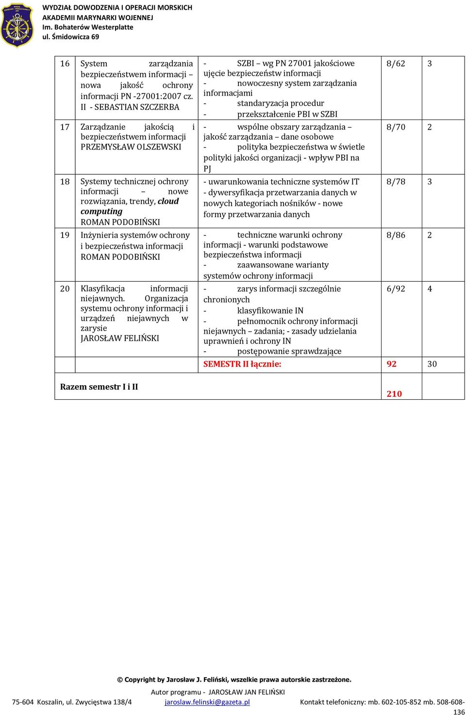 19 Inżynieria systemów ochrony i bezpieczeństwa informacji ROMAN PODOBIŃSKI 20 Klasyfikacja informacji niejawnych.