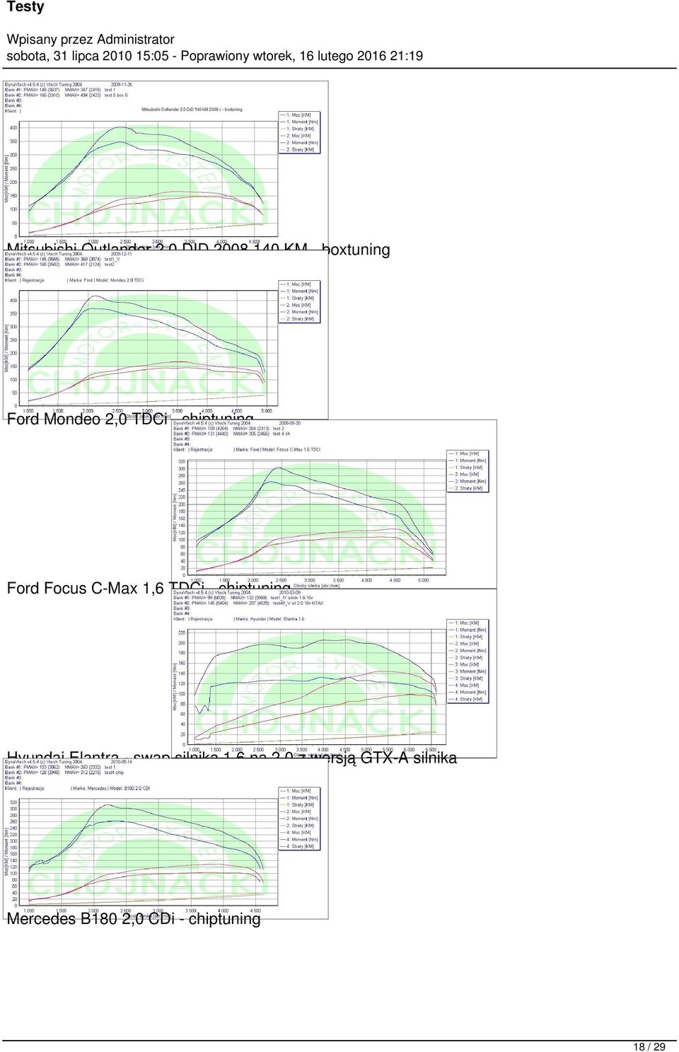 chiptuning Hyundai Elantra - swap silnika 1,6 na 2,0 z